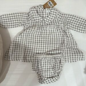 Angel dear Peter Pan collar dress and rib bloomer